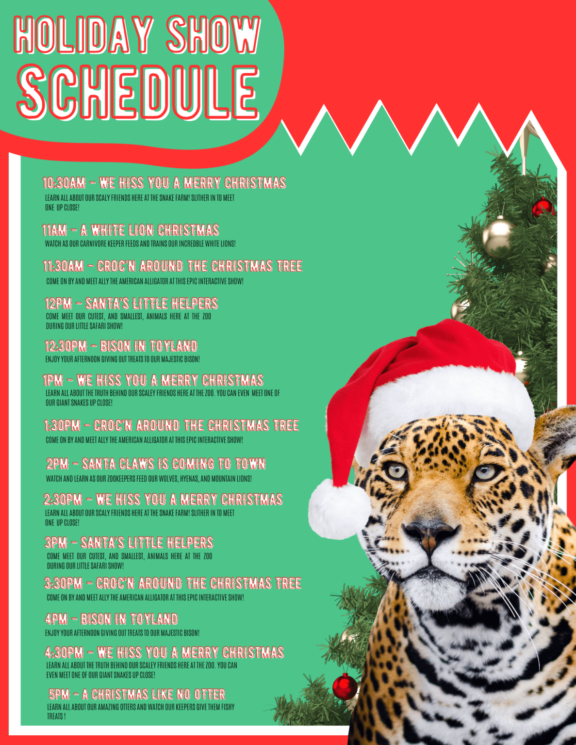 Show Schedule Zoo & Snake Farm New Braunfels