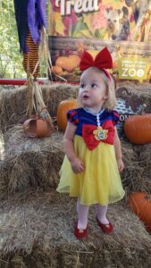 A girl dressed up in her Halloween costume at Animal World and Snake Farm Zoo's Halloween event
